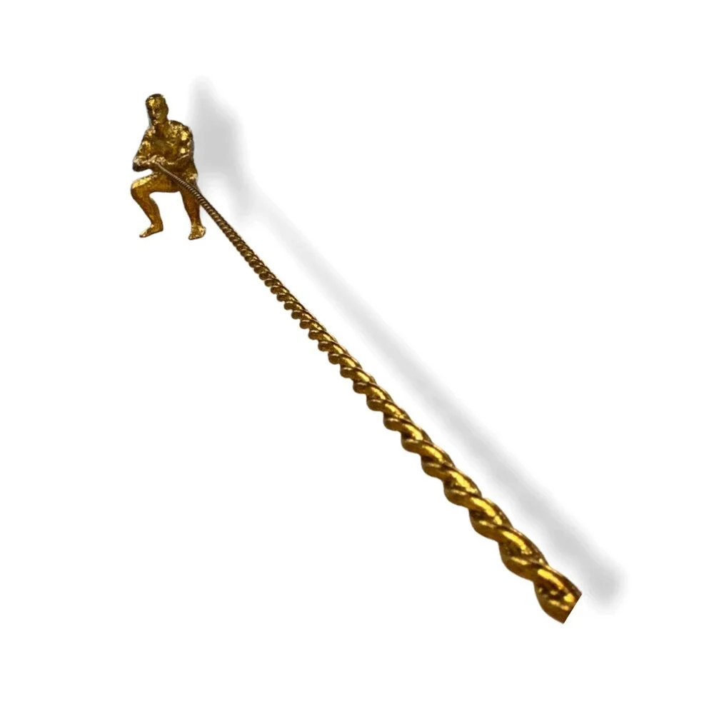 $220 Global Views Gold Climbing Man Decorative Art Sculpture Hanging Wall Décor